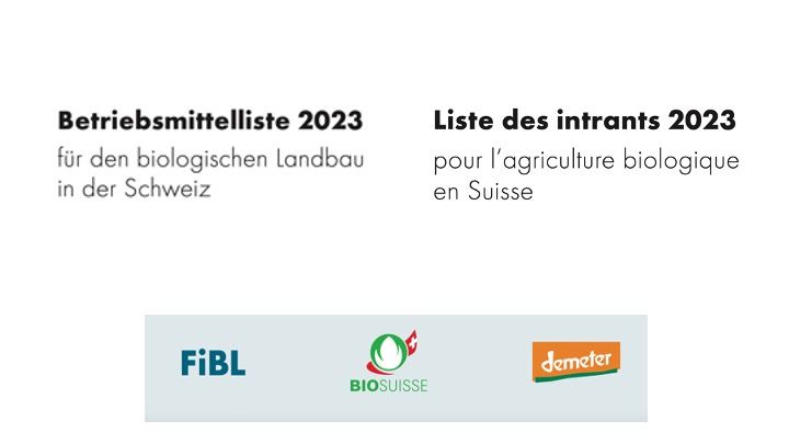 FiBL Betriebsmittelliste 2023